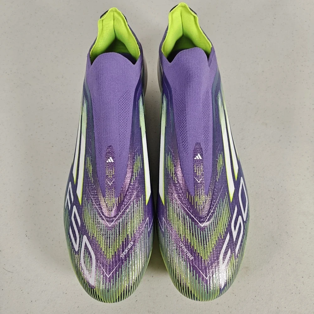 Adidas F50 Elite Laceless FG Soccer Cleats Men's Size 13 Purple Green JH7628